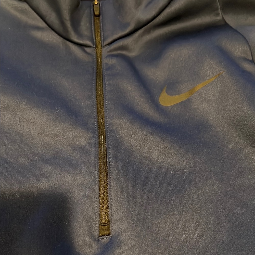Men's Blue Nike Dri-Fit Long Sleeve Shirt - Picture 2 of 4